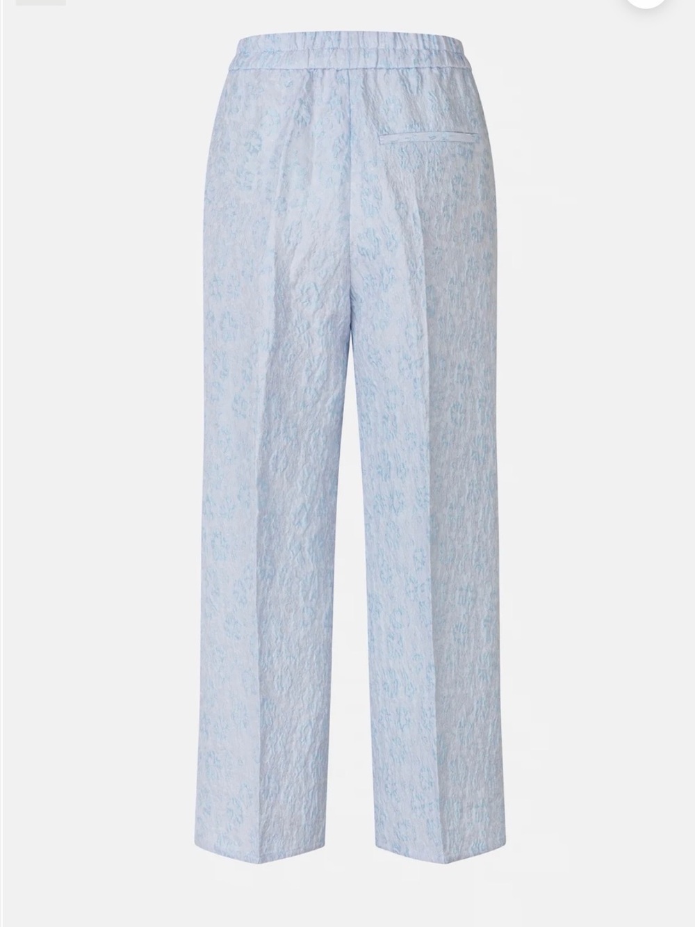 Baum und pferdgarten Light Blue Wide-Leg floral ankle length Jacquard Pants - Picture 5 of 5